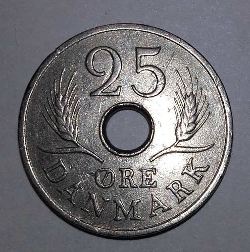 Dinamarca - Moneda 25 Ore - Año 1968