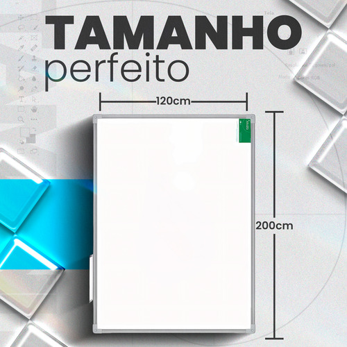 Lousa Quadro Branco 200 X 120 Cm Moldura Alumínio Brindes