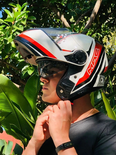 Imagen 2 de 9 de Casco Moto Rebatible Mac Rock Stroke Modelo 2021 Doble Visor