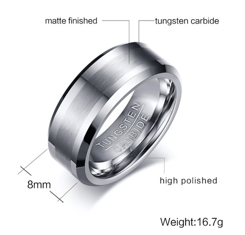 Anillo Elegante De Acero Para Bodas- Compromisos.