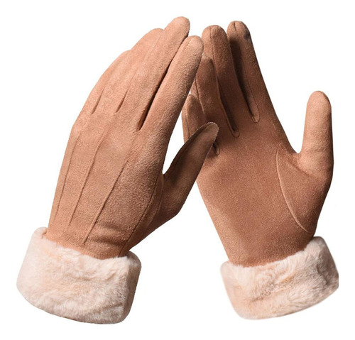 Guantes Gruesos De Gamuza Afelpada De Invierno Para Mujer, C