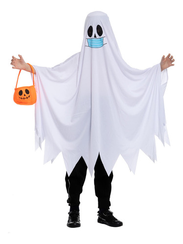 Disfraz De Fantasma Para Niños De Halloween Con Cubo De Ca.