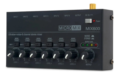 Misturador Mixer 6 Canais Mixagem De Pequenas Bandas