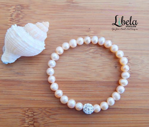 Pulsera Perlas De Río Rosa - Brazalete Mujer