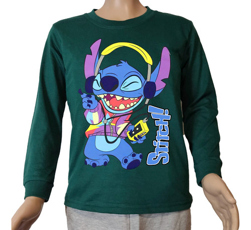 Camisetas Remeras Manga Larga De Stitch