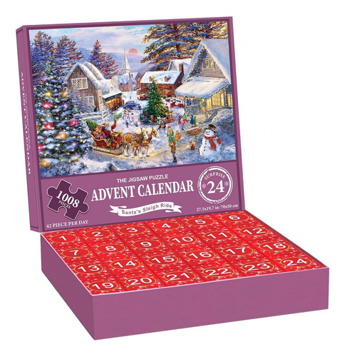 Puzzle De Navidad, Calendario De Adviento, 24 Cajas, Rompeca