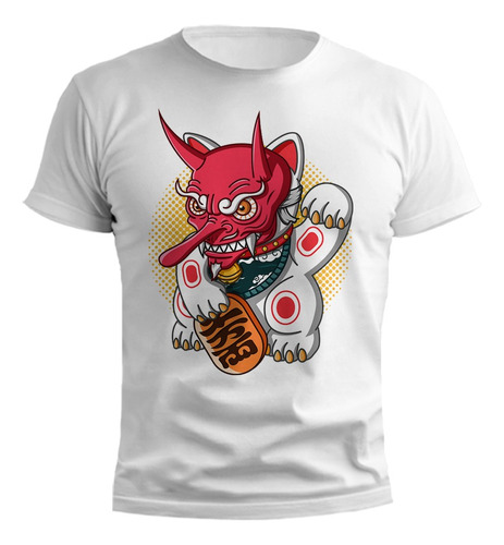 Remera Tengu Gato De La Fortuna Colores Vibrantes