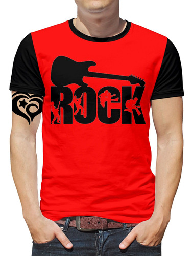 Camiseta Rock Rocker Masculina Guitarra Adulto Roupa Blusa