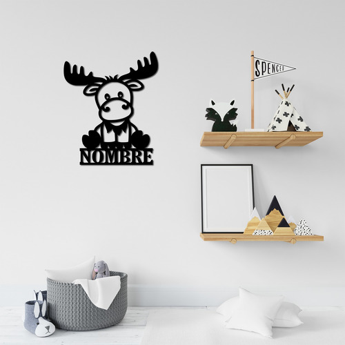 Cuadro Personalizado Animales Y Nombre Madera Fun Republic