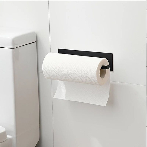 Imagen 6 de 9 de Porta Rollo Papel Toalla De Cocina Soporte Adhesivo Clicshop