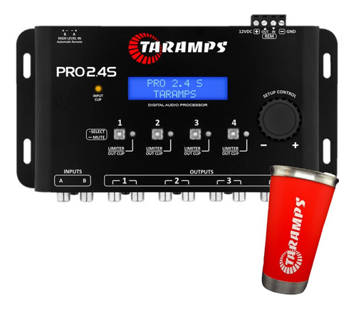 Processador Áudio Taramps Pro2.4s 2 Entra 4 Saidas Caixa Bob