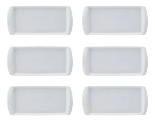 comprar Set X 6 Bandeja Rectangular Porcelana Schmidt 20 Cm