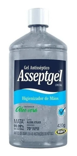 Imagem 1 de 3 de Álcool Gel Higienizador Mãos Antisséptico 70% Asseptgel 420g