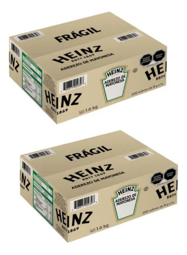 Aderezo De Mayonesa Heinz 200 Pzas De 8 G C/u -2 Cajas