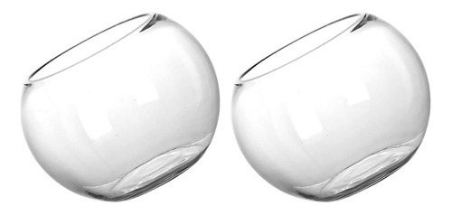 2 Jarron Cristal Transparente Forma Cuenco Burbuja Vaso Para