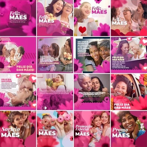 Kit Digital Artes Editáveis Psd Redes Sociais Dia Das Mães