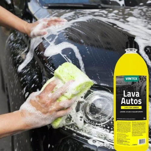 Kit Lavar Carro Lava Autos 1,5l Vintex Toalha Secagem Luva