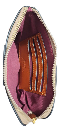 Muñequera Para Mujer Con Tarjetero Interno Estilo Ch 18x13 Marrón Floreado