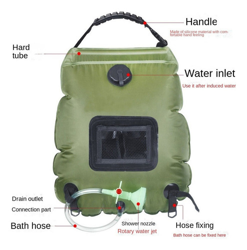 Bolsa De Ducha Portátil For Acampar Con Detección De .
