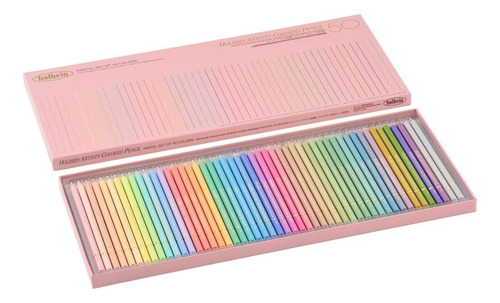 Holbein 50 Lapices De Color Pastel, Artist's Colored Pencil 50 Colores Pastel