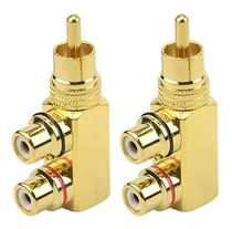 Comprar 2 Conectores Rca Macho A 2 Conectores Rca Hembra En Angulo