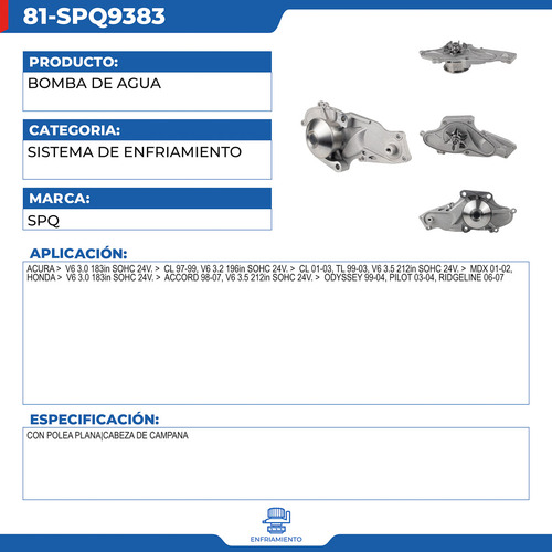Bomba De Agua Acura Tl 1999-2003 V6 3.2