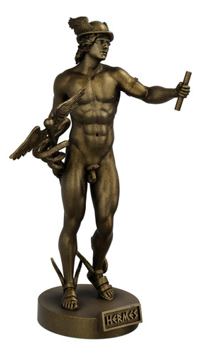 Estátua Hermes - Van Der Schardt - Recriação - Sem Pano Cor Cor Ouro Velho