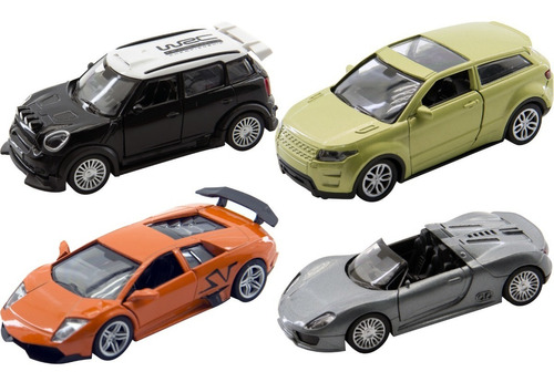 Kit Conjunto Carrinhos Miniaturas Ferraris Suv Mini Cooper