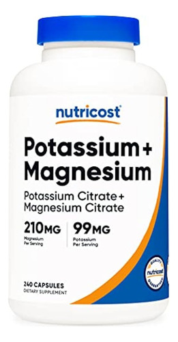 Nutricost Potasio (99 Mg) Magnesio (210 Mg) Citratos, 240 Cá