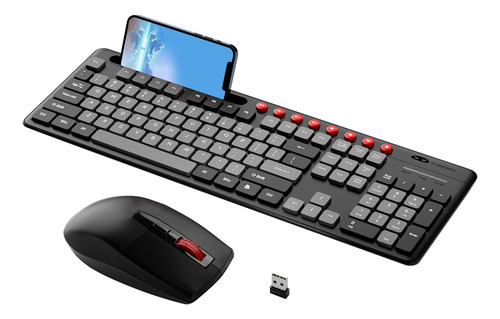Wireless Keyboard And Mouse Combo,  2.4g Full-sized Silent C