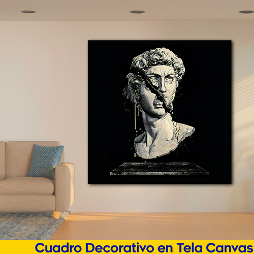 Cuadro Escultura Cabeza David Artistico Canvas Ma 90x90 D5