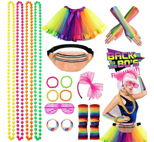 Conjunto Complementos Vestir Los Años 80 Para Mujer Y Niña
