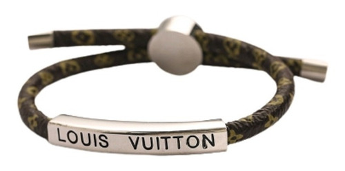 Pulsera Louis Vuitton Para Hombre O Mujer En Plata Y Cuero 