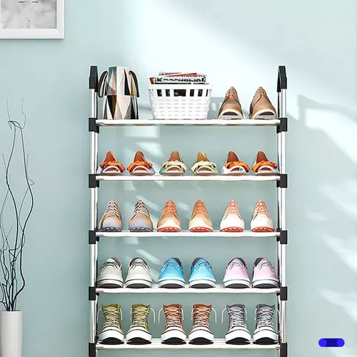Estante de zapatos apilable de 6 niveles, estante de almacenamiento  apilable fácil de montar, puede poner 20 pares de zapatos Ahorra espacio,  se utiliza en el pasillo, dormitorio, sala de estar 