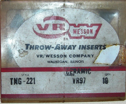 Wesson Insertos Tng-221 Ceramic Vr 97