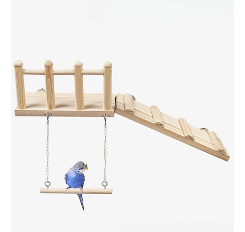 De Percha Parrot Con Ejercicio De Swing Y Escalera Se