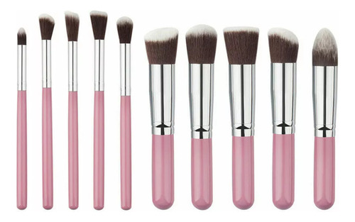 Set De Brochas De Maquillaje Con Cerdas Suaves, 10 Piezas
