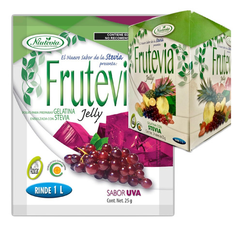 Gelatina Frutevia Jelly Sabor Uva 25g (48 Pack)