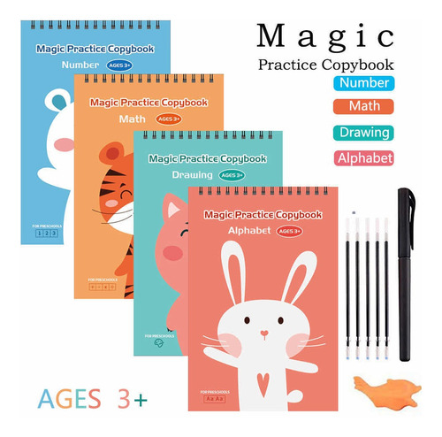 Cuadernos Para Niños Kit 4   Enseñanza A Escribir Y Dibujar 