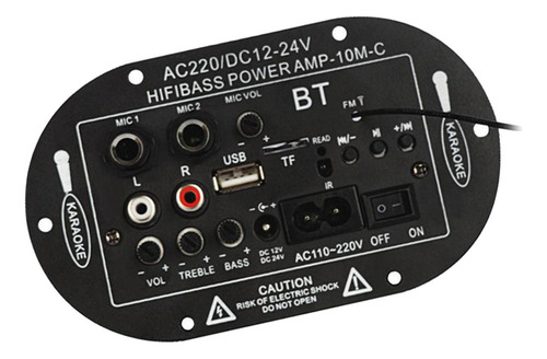 8 /10 Placa Amplificadora Bluetooth Usb Rádio Fm Monofone