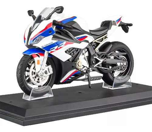 Bmw S1000rr Miniatura Metal Moto Com Luzes E Som 1/12