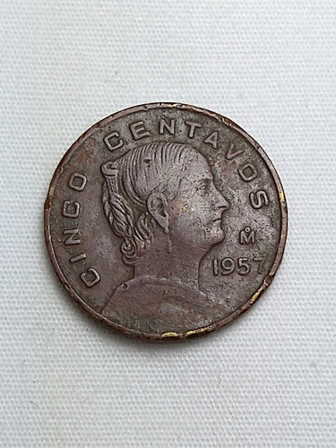 Monedas Antiguas De México - Josefa Ortiz 5 Centavos 1957