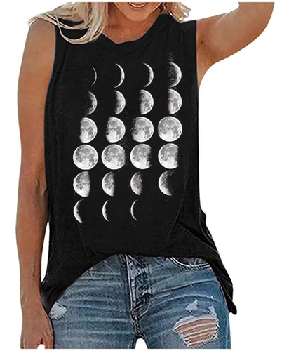 Camisetas Con Estampado De Sol Y Luna De Talla Grande Para M