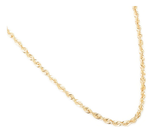 Cadena Collar Torsal 4mm Unisex 60cm Oro Italiano Hueco 10k Color Dorado
