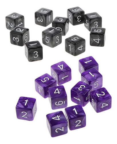 107d6 Dados Numeral Dado De 6 Caras De Morado Y Negro