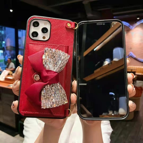 Imagen 3 de 5 de Funda Para iPhone Con Correa Y Porta Tarjeta