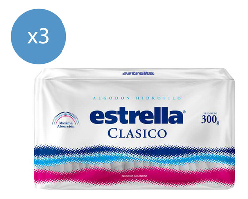 Pack Algodón Estrella Clásico 300 Gr