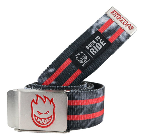 Cinturon Tejido Niño Spitfire Big Head Negro-rojo