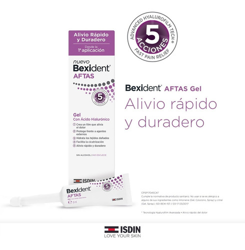 Imagen 4 de 4 de Isdin Bexident Aftas En Gel 8 Ml
