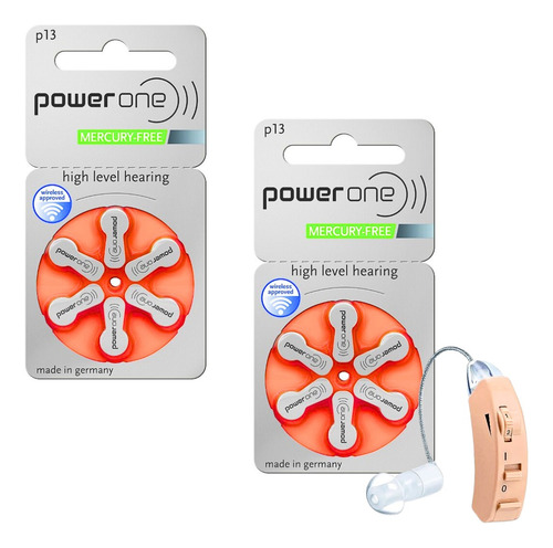 Power One 2 Paquetes C/ 6 Piezas # 13 Pila Auditiva Pr48